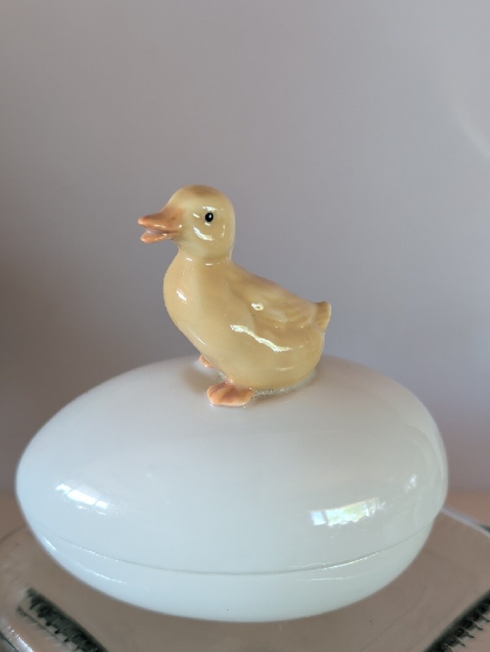 Otagari Japan,Yellow Ceramic Duck Trinket Box. - Picture 10 of 12